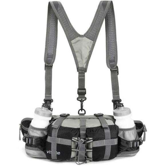 Outdoor Fanny Pack Hiking Fishing Waist bag 2 Water Bottle Holder Lumbar Pack - Picture 3 of 7